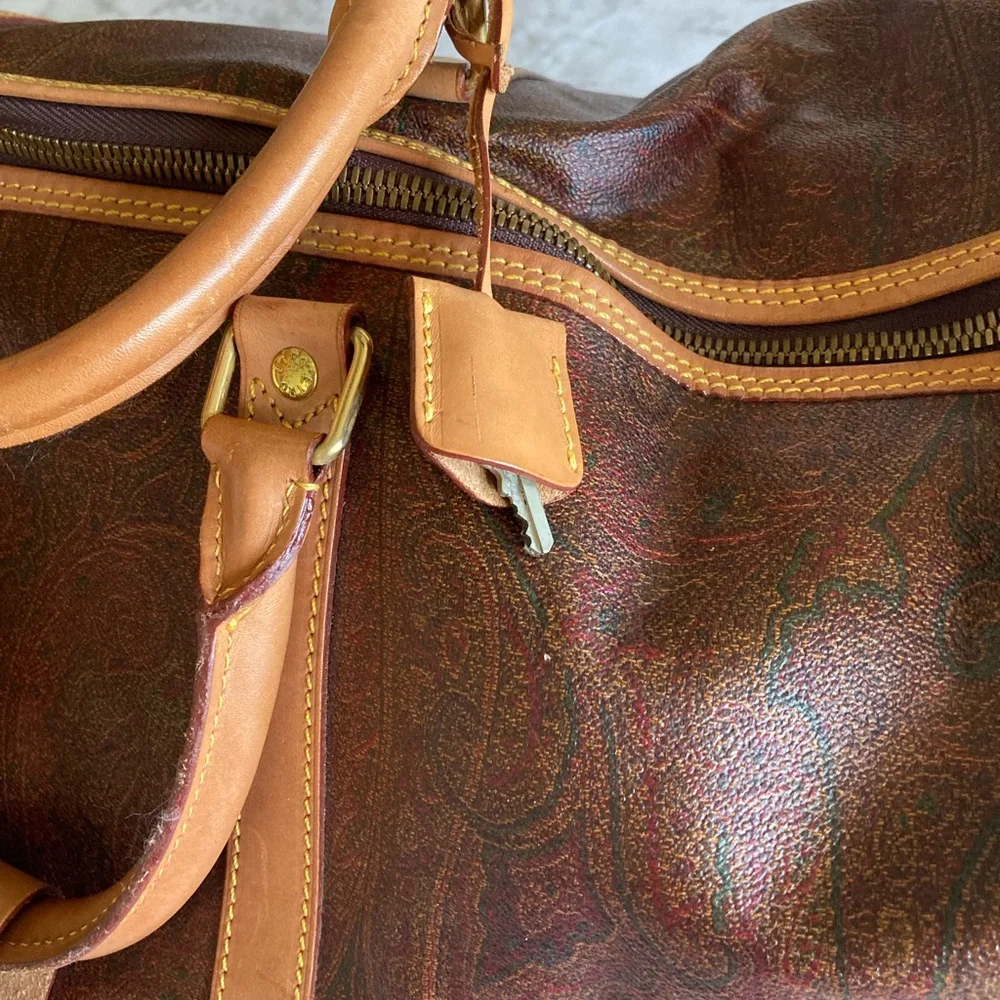 ETRO Milano Burgundy Maroon paisley vintage Duffel Bag